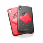 Wholesale iPhone X (Ten) Apple Design Studs Armor PU Leather Case (Red)